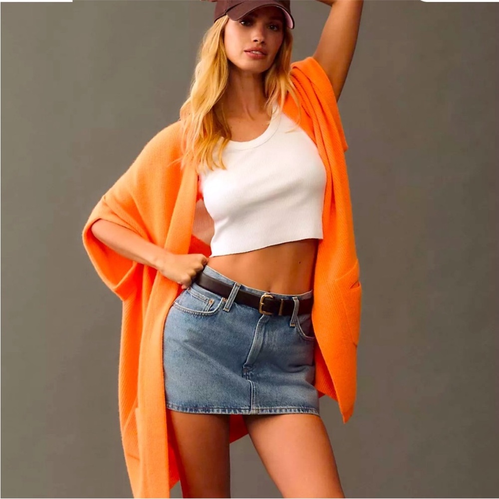 Anthropologie Pilcro Orange Heart Sweater cashmere - Picture 3 of 4